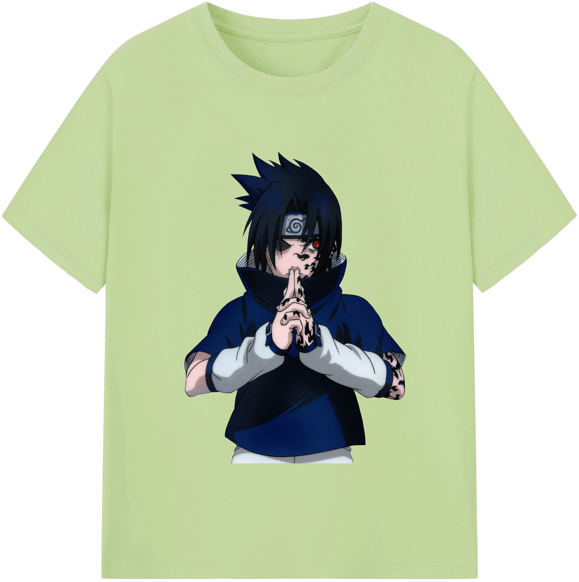 （画像用） NARUTO -ナルト- うちは サスケ Uchiha Sasuke 綿100％半袖Tシャツ（フロントプリント）